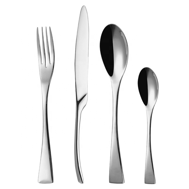 Európai stílus 4 Pcs tükör lengyel esküvő rozsdamentes acél modern evőeszköz